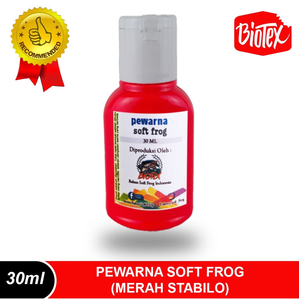 

Ay00! Biotex Pewarna Lateks Soft Frog 30 Ml Merah Stabilo