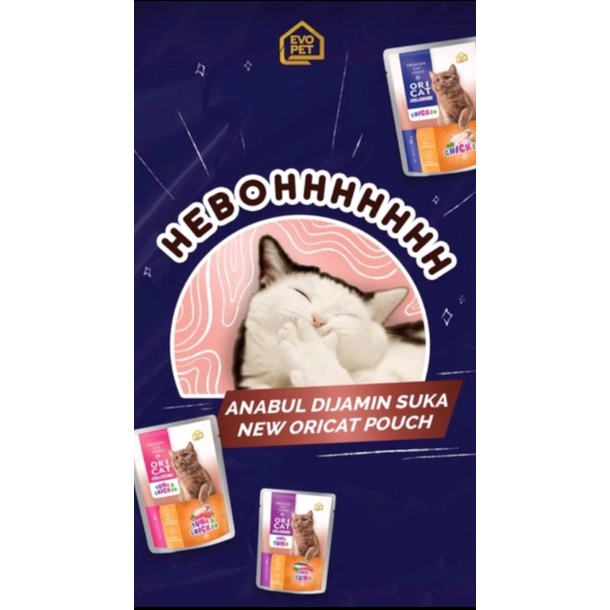 Ori cat pouch 80gr,Makanan basah(Wet food) kucing kitten &amp; adult