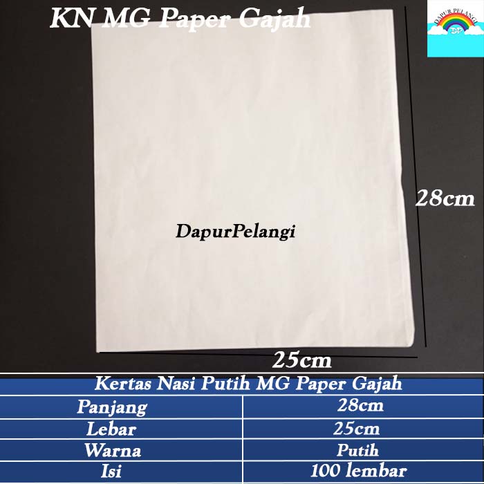 Kertas Nasi Putih/Kertas Nasi KFC/Kertas Nasi MG Paper Gajah