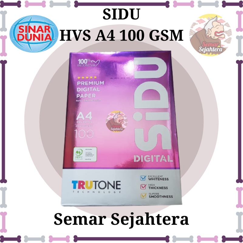 

[RIM] KERTAS HVS SIDU A4 100 GSM SINAR DUNIA KERTAS FOTOKOPI^