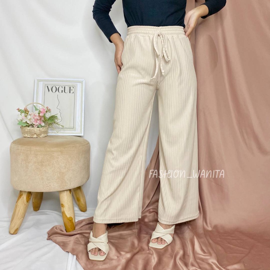 CELANA PANJANG WANITA BASIC KNITT PREMIUM/KULOT KNITT HIGHWAIST ALLSIZE