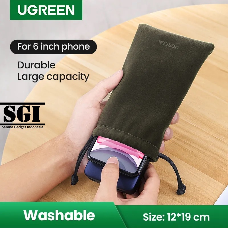 UGREEN ORIGINAL Pouch Storage 19 x 12 CM 6" Inch Bag Tas Gadget Kecil Handphone Powerbank HP Phone T