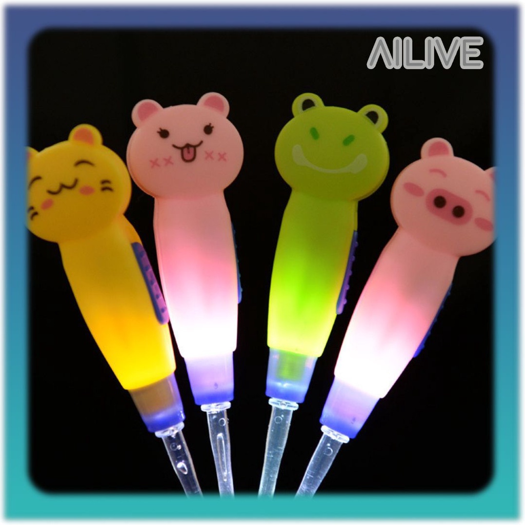 1 SET Korek Kuping LED Karakter Kartun Lampu Senter / Pembersih Telinga Bayi Anak Flash Light Ear Pick