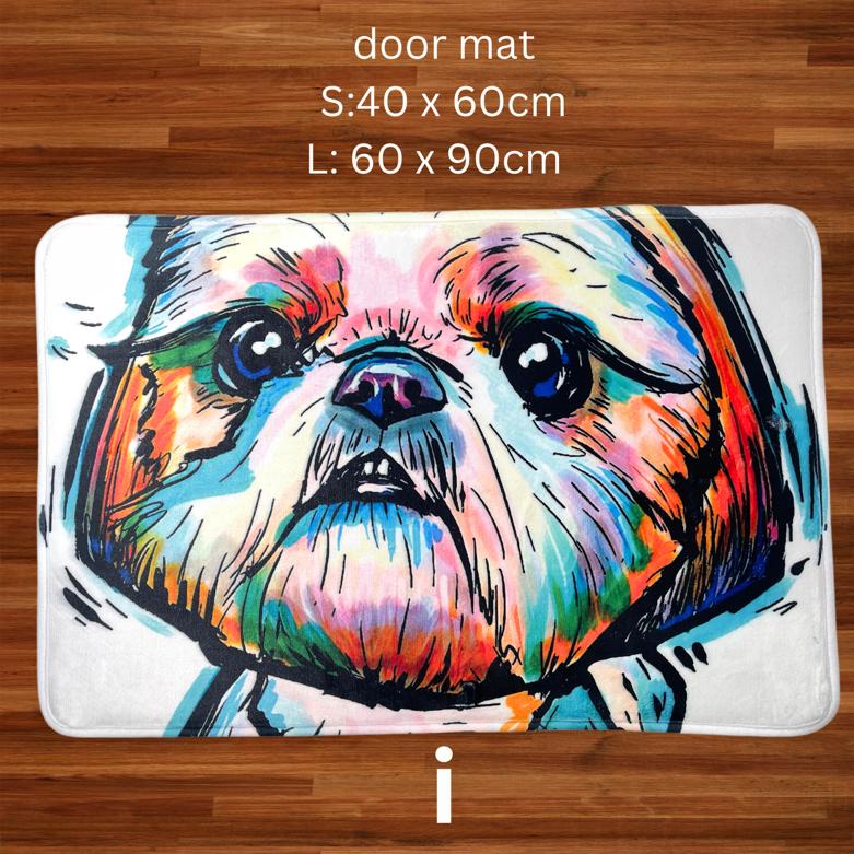 Door mat keset kaki anjing gambar anjing shihtzu I