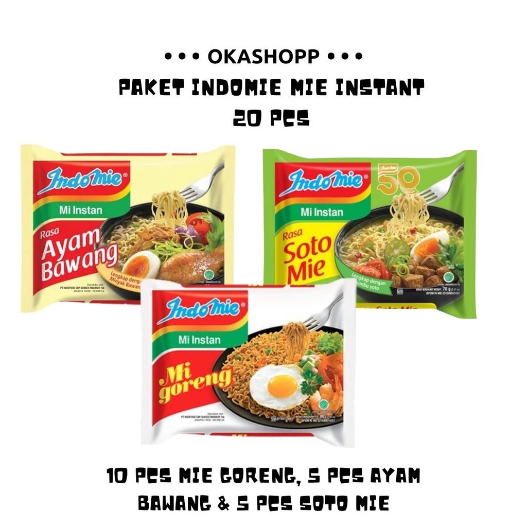 

Paket Indomie Mie Instant 20 Pcs