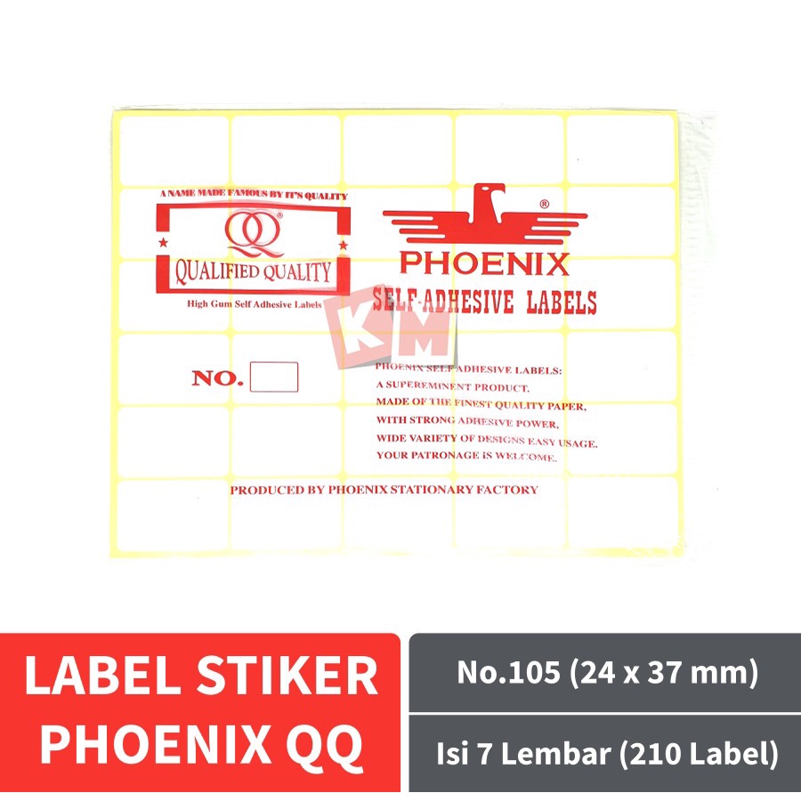 Label Stiker Phoenix QQ No.105 Kertas Harga Nama Undangan 24 x 37 mm