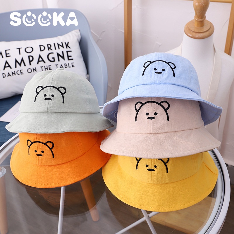 SOOKA Topi Pelindung Sinar UV Matahari Anak - Topi Ember Anak Musim Semi dan Musim Panas. Topi Bayi Berbahan Katun Murni, Topi Anak Bermotif Kartun Lucu SK-EDC1120