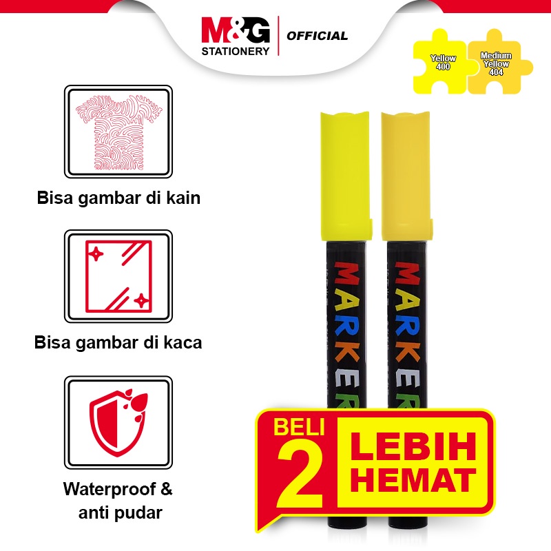 

M&G [ BUNDLE ] Acrylic Marker Multifungsi Paint Marker Spidol Akrilik Warna Yellow + Medium Yellow