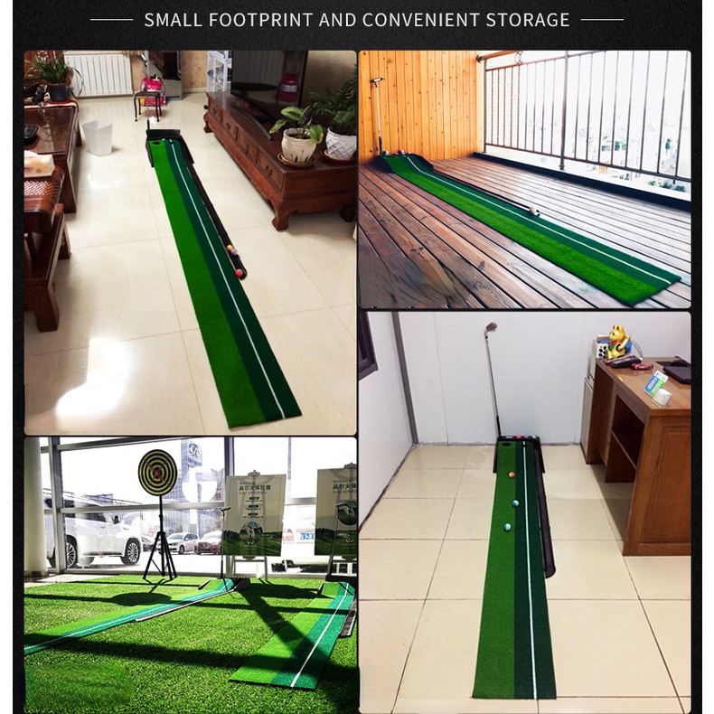 【2.5 Meter】Golf Portabel Karpet/Golf Putting Trainer Mat/Golf Practice Putting Mat