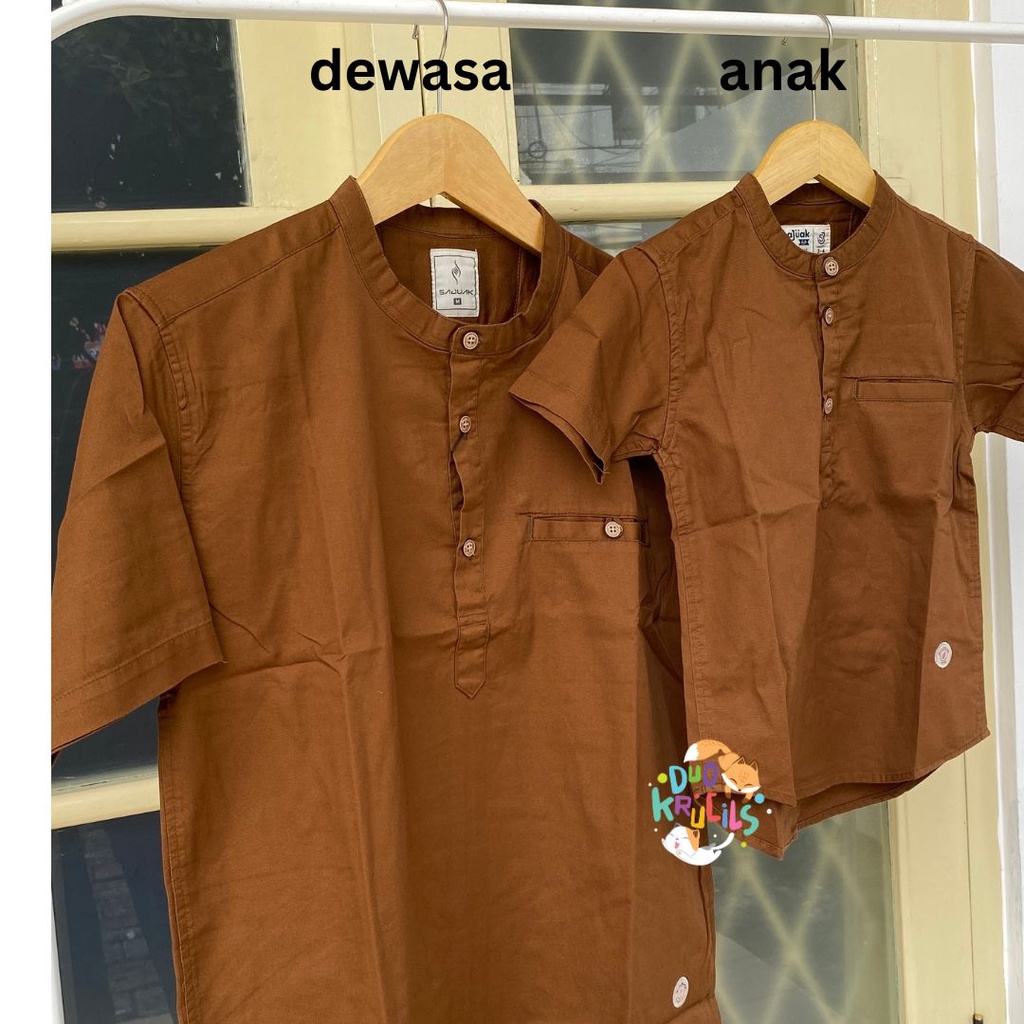 KEMKO kemeja koko MOTIF POLOS MOCCA TERAKOTA anak bahan super PREMIUM by sajuak