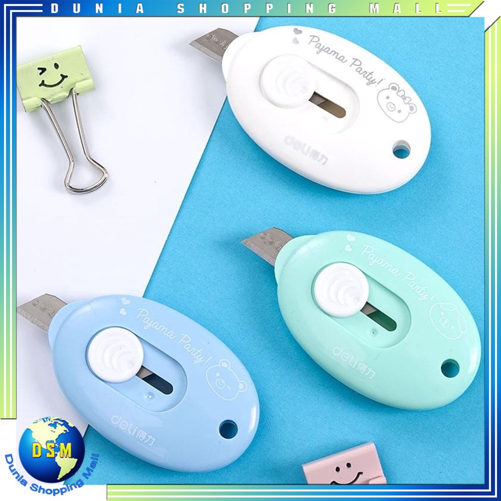 

DSM HC Cutter Mini Portable Bentuk Oval Mini Cutter Polos Travel Kit Pemotong Kertas Paper Cutter Lucu Bentuk Awan Warna Pastel Untuk Unboxing Paket