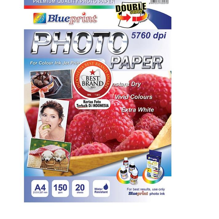 

Diskon✅-Blueprint Glossy Double Sided BPDGSA4150 A4 20 Sheet 150 gsm