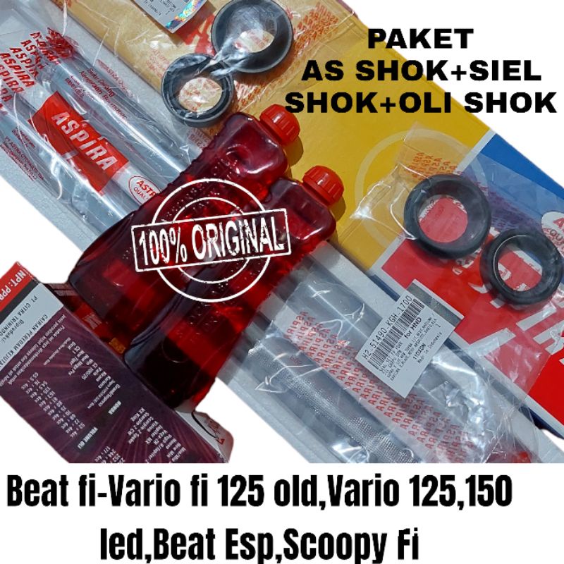 PAKET HEMAT As Shock Depan Beat Fi,Scoopy Fi Kzl, Vario Fi 125, Vario 150 Original Astra Aspira