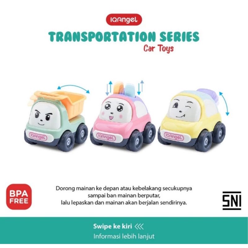 IQ Angel Car Toys / Mobil Mainan Anak / Mainan Edukasi Bayi / Mainan Mobil / Mainan Motorik Anak