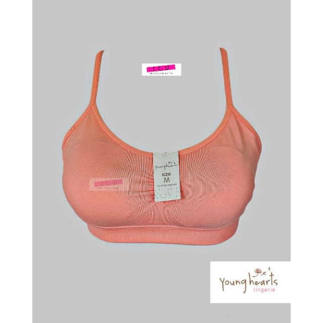 Sport Bra Pakaian Dalam Olahraga Wanita Activewear Original Young Hearts Y12-011382 Orange Size M Fi