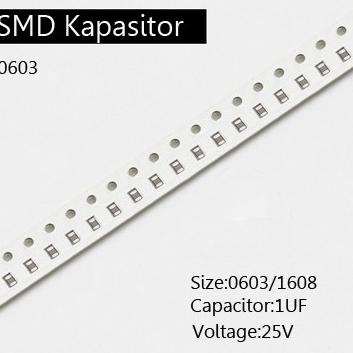 Capacitor 0603 1UF smd 1608 105 25v Kapasitor AD16 puw331 Ayo Beli