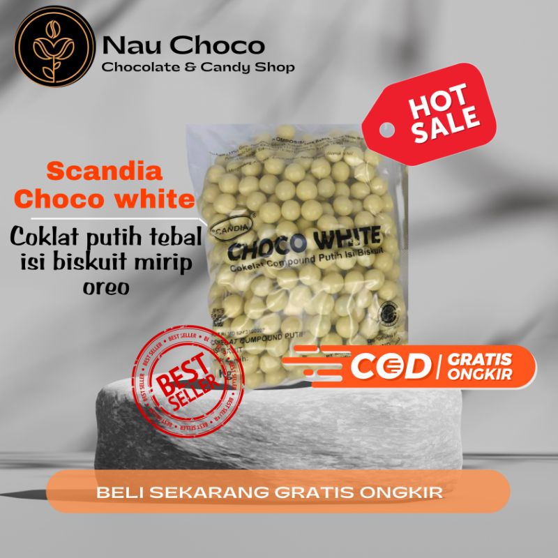 

SCANDIA CHOCO WHITE COKLAT ISI BISKUIT OREO GROSIR KILOAN ASLI COKLAT BISKUIT