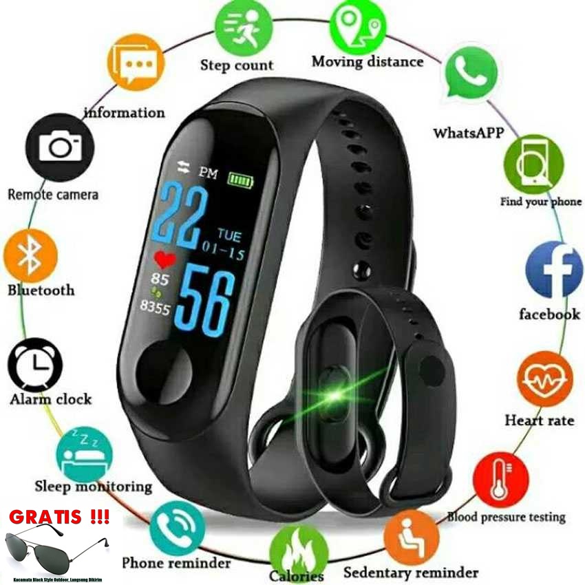 Jam Smartwatch Jam Tangan Sport Sporty Olahraga Notifikasi Smartphone