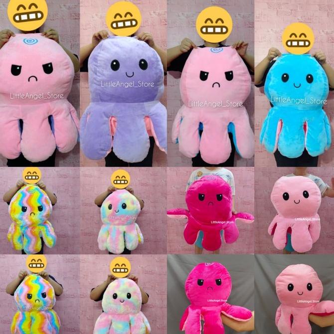 Boneka Cumi Gurita Octopus Tiktok Super Jumbo Giant Bolak Balik