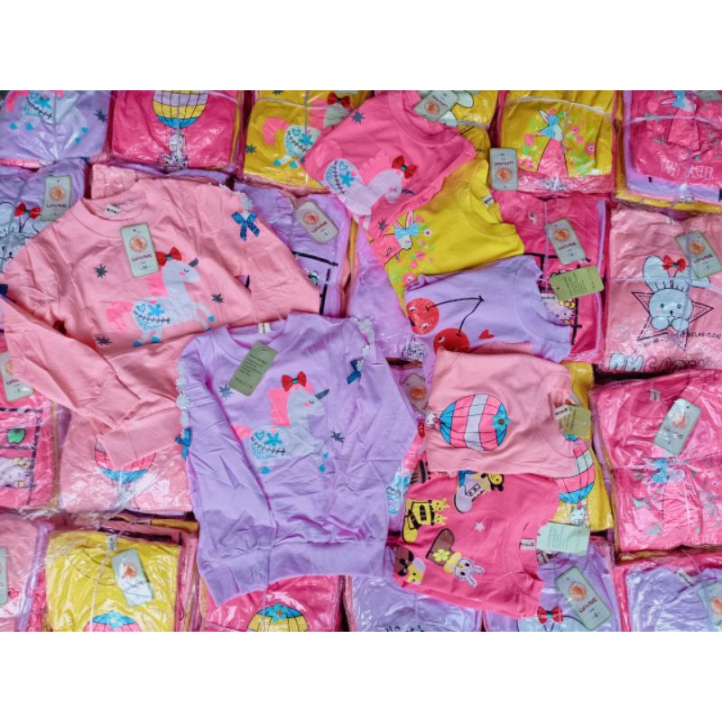 1-10tahun sweater kaos lengan panjang import anak perempuan cewek usia 1 2 3 4 5 6 7 8 9 10tahun