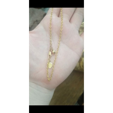 Gelang kaki dewasa polos paperclip italy santa emas kuning asli 2gram 70% 700