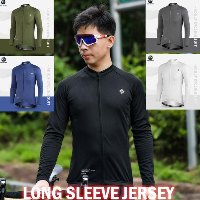 Xintown Baju Jersey Sepeda Lengan Panjang Roadbike MTB Polos