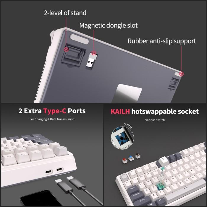Royal Kludge RKH81 RK H81 Mechanical Keyboard Gasket Mount Structure