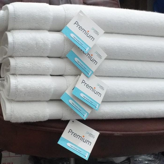 Terlaris Keset Hotel/Bath Math Polos Putih 100% Cotton Terry Palmer 45X65Cm