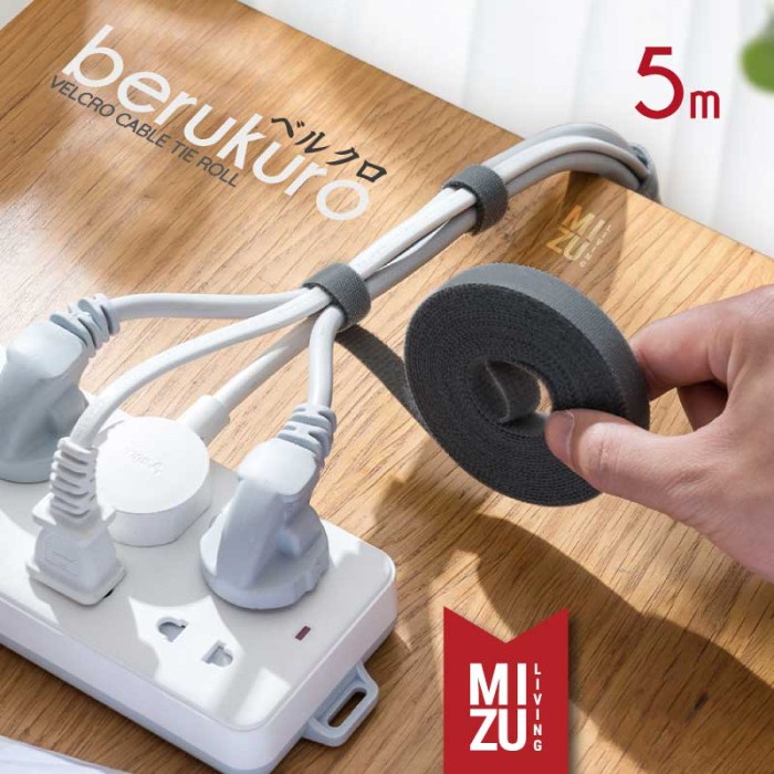 

Terlaris Cord Mizu Berukuro Velcro Cable Tie Roll Pengikat Kabel Holder Organizer