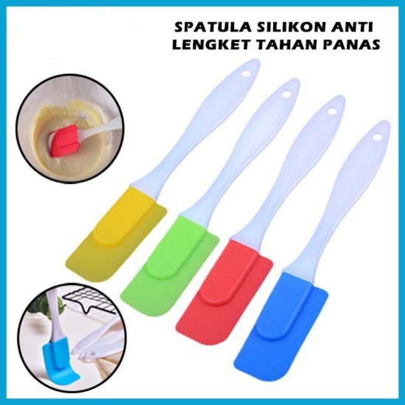 Spatula Silicone Alat Aduk Adonan Kue Anti Lengket Food Grade Tahan Panas