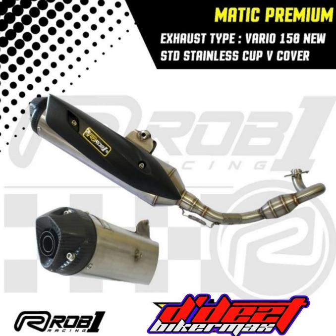 KNALPOT ROB1 VARIO 150 NEW STANDARD CAP V STAINLESS MEGABOMB VARIO 150