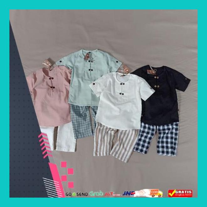 Big Sale  Fikar Set Kids- Setelan Anak Katun Linen Koko Anak Kurta Aqiqah Couple Murah Banget 