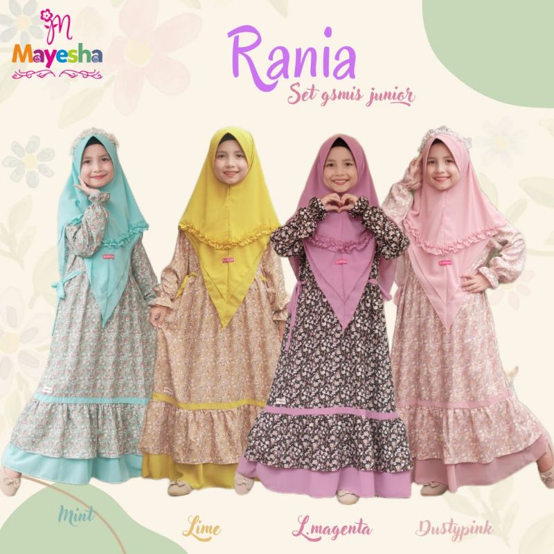 Ready ‼️ Set Gamis Anak Premium Rania Junior by Mayesa