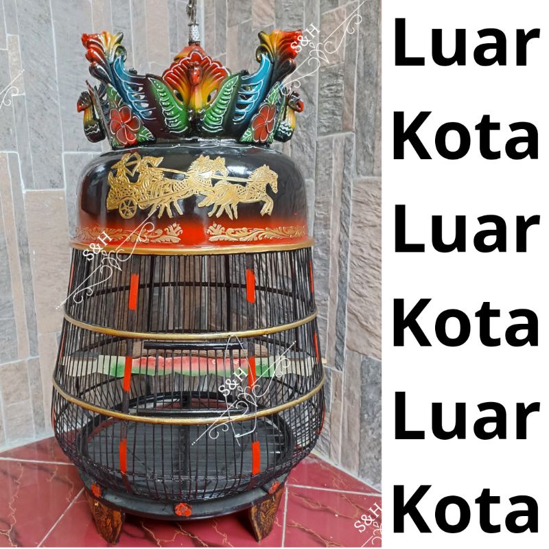 Sangkar Perkutut Fiber Mahkota Merak Model Kates Kembung