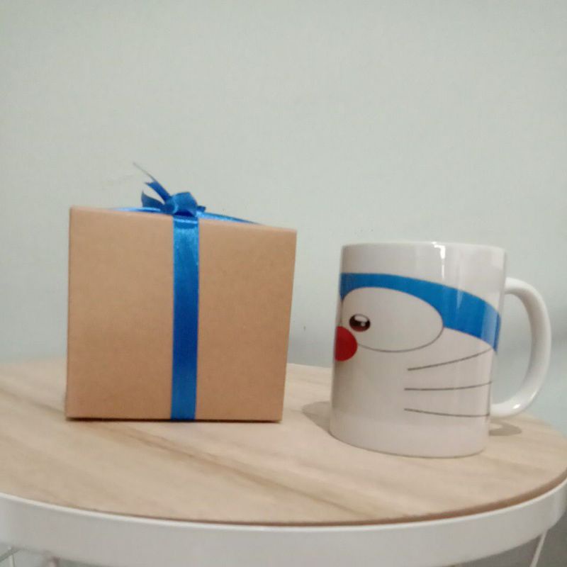 mug Doraemon/ mug custom / mug import / Doraemon mug / mug souvenir / souvenir / include box Kraft p