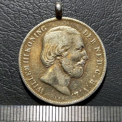 UANG KOIN KUNO 1 G WILLEM 3 TAHUN 1855 ( EKS BANDUL KALUNG )