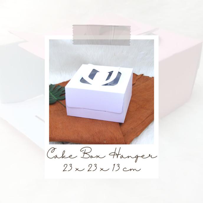 

salle Cake Box / Kardus Cake / Kemasan Cake 23 x 23 x 13 cm Warna Putih doff