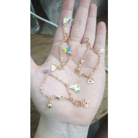 gelang anak balita unicorn kuda pony emas asli 375 8k 14 cm 14cm lucu