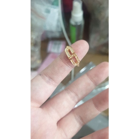 cincin infinity mata putih emas asli kadar 700 70% uk 13