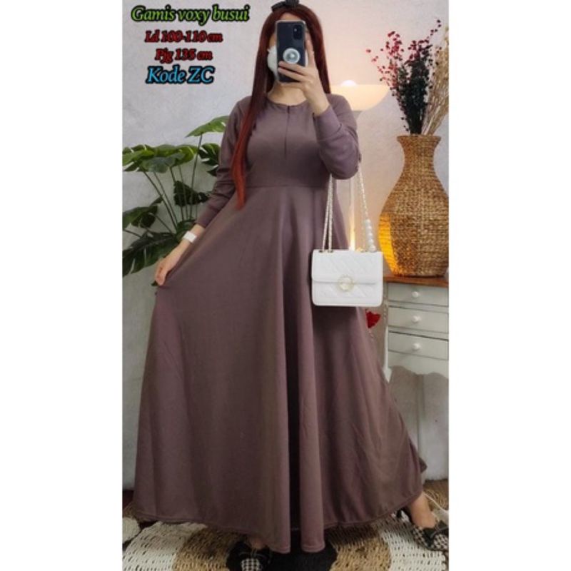 Ready Stock ✅ Dress Lebaran Ready Gamis Voxy Polos Busui Mayung Gamis Polos Jumbo Gamis Jumbo Murah 