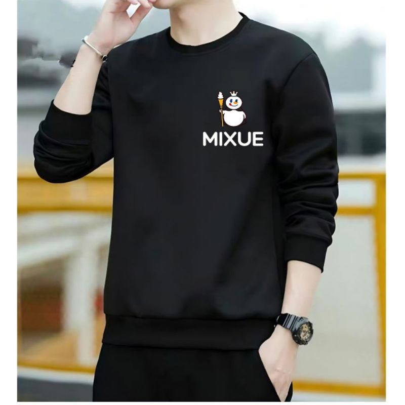 Baju Lengan panjang Pria MIXUE Kaos Distro Trendy dan Keren/kaos Gaul kekinian Model sweater