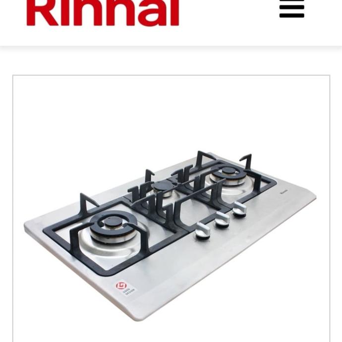 Kompor Tanam Stainless Rinnai 3 tungku RB 7503D SSSM original keh02