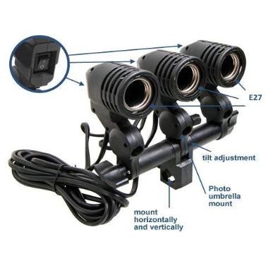 FOTOKEEN Fitting Lampu Studio Adjustable Lamp Holder Triple Socket E27 PK-TE27 Yeostudio Yeostudio Noid Studio Noid Studio Alat Rumah Tangga Unik Alat Rumah Tangga Unik Peralatan Rumah Tangga Murah Peralatan Rumah Tangga Murah Qyostudio Qyostudio Hiasan R