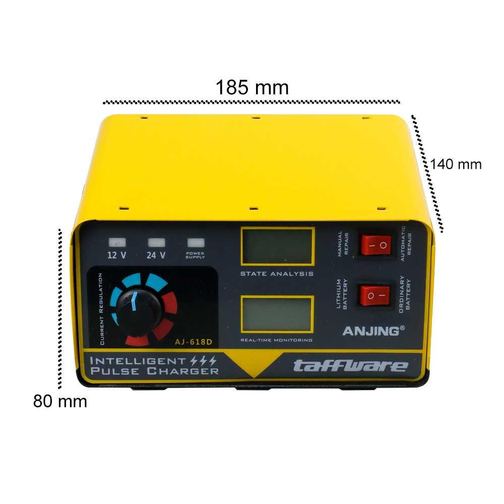 Taffware ANJING Charger Aki 260W 12V/24V 200AH + LCD - AJ-618D