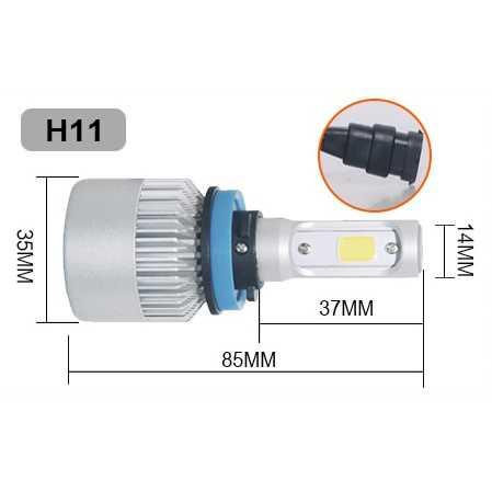 TaffLED Lampu Mobil LED COB Headlight 8000LM Chip Cool White 2 PCS 2