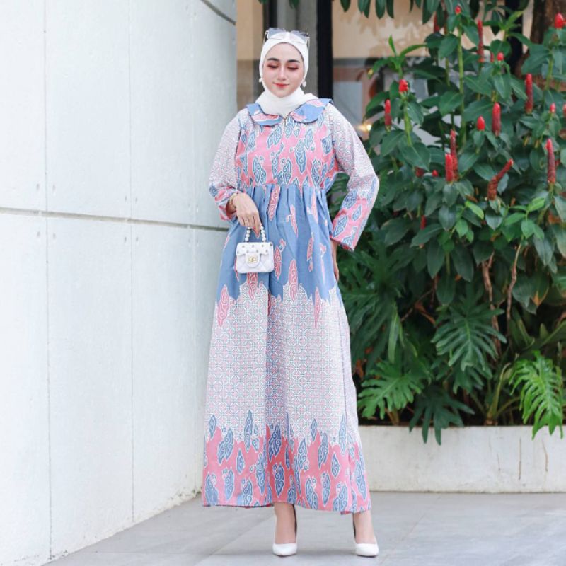 Bebe - Gamis Jumbo Busui Resleting Depan Kekinian LD 120 cm Gamis Wanita Termurah