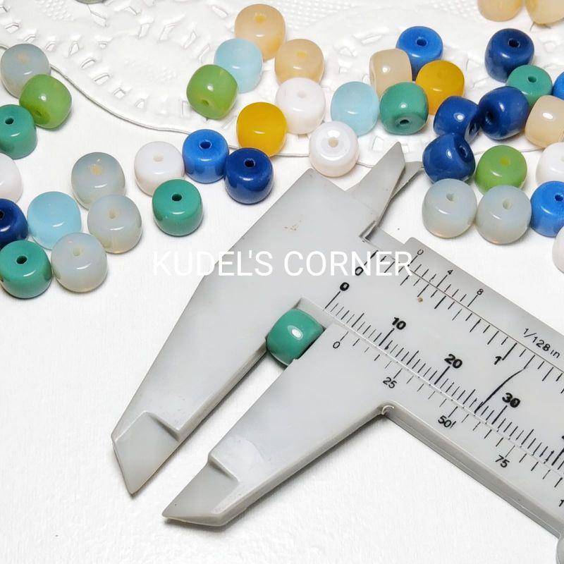 10PCS GLASS BEADS TABUNG 7MM ECER/ MANIK KACA TABUNG