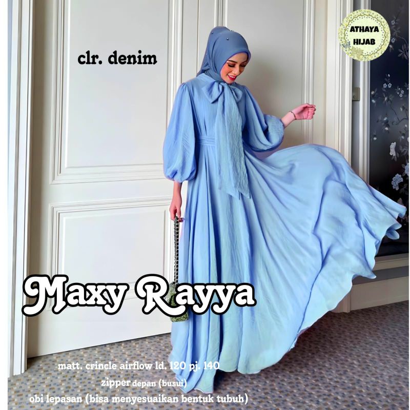 Soft blue / Biru wardah Rayya Rayya Gamis Jumbo ld 120 M-XXXL Dress Mewah Umbrella Maxy By Athaya