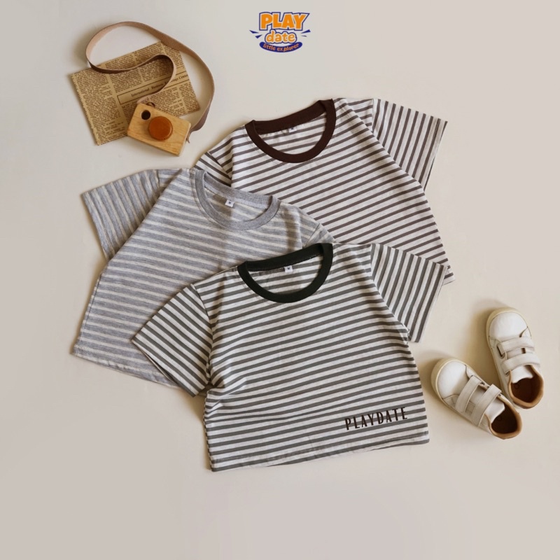 Playdate Baju Tshirt Kaos Korea Basic Oversizeted Oblong Anak Cowo Cewe 1 sampai 6 Tahun Pakaian Bayi Katun