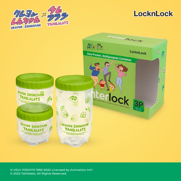 

LocknLock Giftset Toples Interlock 3P Crayon Shinchan x Tahilalats